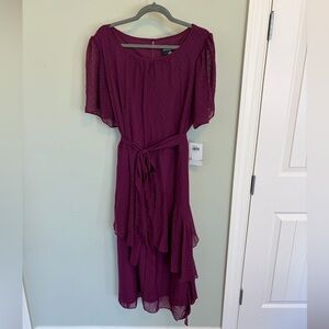 Maison Tara Plum High Low Dress